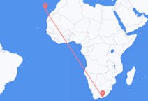 Vluchten van Port Elizabeth, Zuid-Afrika naar Santa Cruz de La Palma, Spanje