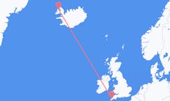 Flights from the city of Newquay, the United Kingdom to the city of Ísafjörður, Iceland
