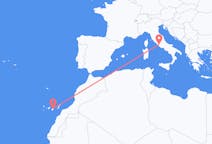Vluchten van Las Palmas (ort i Mexiko, Veracruz, Tihuatlán), Spanje naar Rome, Italië