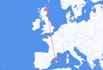 Flyg från Palma de Mallorca, Spanien till Aberdeen, Skottland