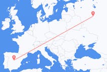 Flyreiser fra Moskva, Russland til Madrid, Spania