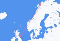 Flyreiser fra Narvik, Norge til Newcastle upon Tyne, England