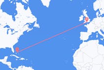 Flyreiser fra Nord Eleuthera, Bahamas til Bournemouth, England