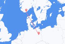 Vluchten van Kristiansand, Noorwegen naar Berlijn, Duitsland
