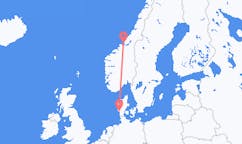 Vols depuis la ville de Ørland vers la ville d'Esbjerg