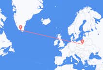 Flyg från Qaqortoq, Grönland till Warszawa, Polen