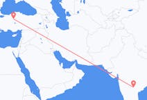 Flyreiser fra Hyderabad, India til Ankara, Tyrkia