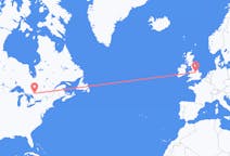 Flyg från North Bay, Kanada till Nottingham, England