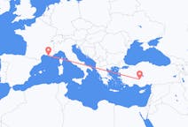 Vluchten van Konja, Turkije naar Marseille, Frankrijk