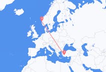 Flights from from Bergen to Denizli