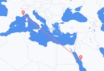 Flyreiser fra Yanbu, Saudi-Arabia til Nice, Frankrike