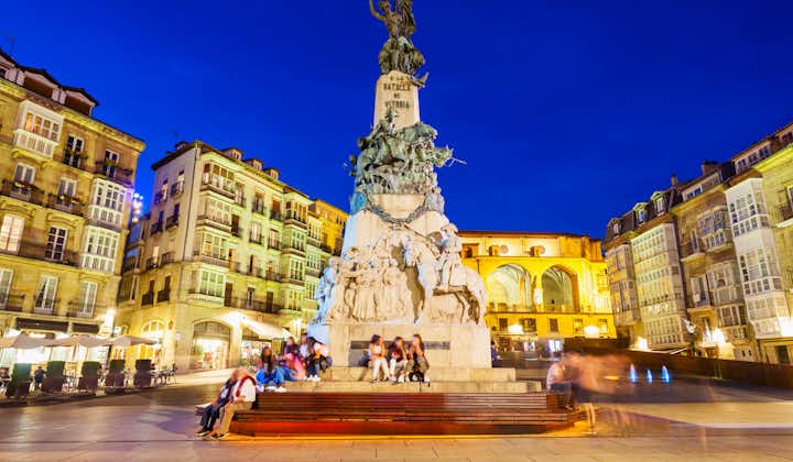 Monument to the Battle or La batalla de Vitoria at the Virgen Blanca Square in Vitoria-Gasteiz, Spain