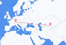Flyrejser fra Turkistan, Kasakhstan til Friedrichshafen, Tyskland