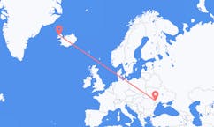 Flights from the city of Chișinău, Moldova to the city of Ísafjörður, Iceland