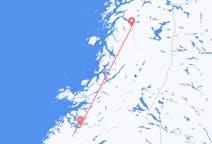 Vols depuis la ville de Namsos vers la ville de Mosjøen