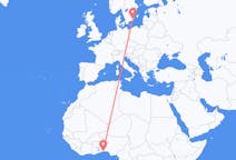 Flyreiser fra Cotonou, Benin til Kalmar, Sverige