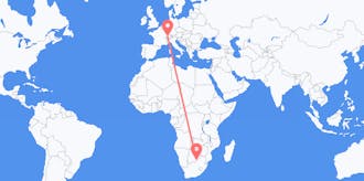 Vluchten van Botswana naar Zwitserland