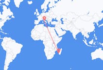 Flyrejser fra Toliara, Madagaskar til Rom, Italien
