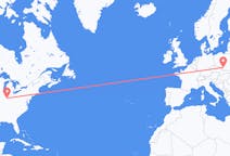 Flyg från Indianapolis, USA till Katowice, Polen