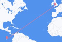 Flights from Baltra Island, Ecuador to Cardiff, Wales