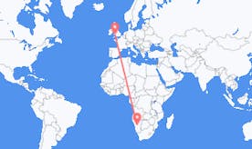 Flyg från Namibia till Wales