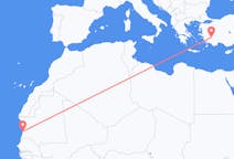 Vluchten van Nouakchott naar Denizli