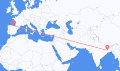 인도 두르가푸르에서 출발해 스페인 산탄데르로(으)로 가는 항공편