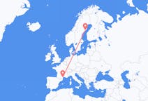 Flights from Béziers, France to Umeå, Sweden