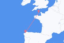 Flyrejser fra La Coruña til Guernsey