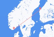 Flug frá Kristjánssandi, Noregi til Vasa, Finnlandi