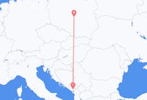Flyrejser fra Lodz, Polen til Podgorica, Montenegro