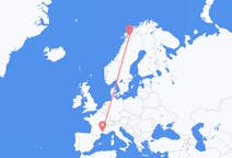 Fly fra Nîmes til Narvik