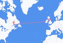 Flyreiser fra Sept-Îles, Canada til Liverpool, England