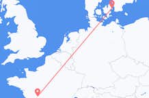 Flyg från Poitiers, Frankrike till Köpenhamn, Danmark