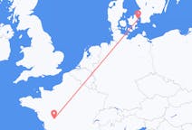 Flyg från Poitiers, Frankrike till Köpenhamn, Danmark
