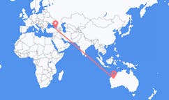 Flyg från Newman, Australien till Trabzon, Turkiet