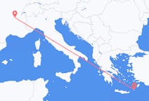 フランスのリヨンから、ギリシャのカルパトス島までのフライト