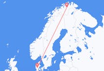 Flights from Lakselv, Norway to Billund, Denmark
