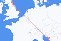 Flights from Zadar, Croatia to Durham, England, the United Kingdom