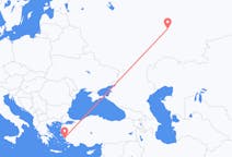 Fly fra Nizjnekamsk til Samos