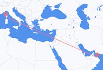 Flyg från Muscat, Oman till Ajaccio, Frankrike