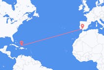Flyreiser fra Sør-Caicos, Turks- og Caicosøyene til Sevilla, Spania