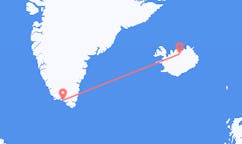 Fly fra Qaqortoq til Akureyri