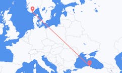 Loty z Synopa, Turcja do Kristiansand, Norwegia