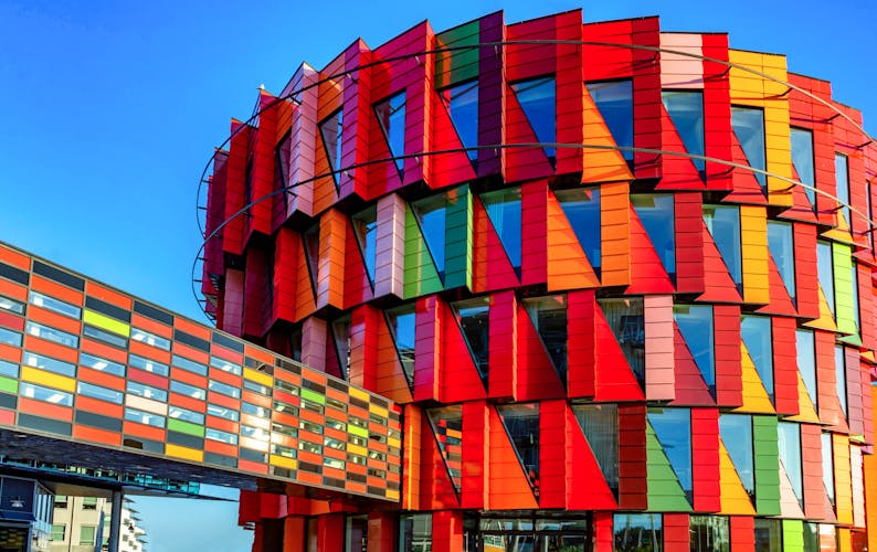 Colorful modern architecture of the Chalmers technical university, Gothenburg, Sweden.