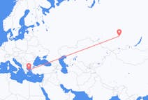 Vluchten van Krasnojarsk naar Skyros