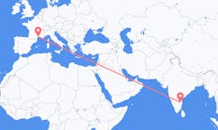 Flights from Tirupati, India to Montpellier, France