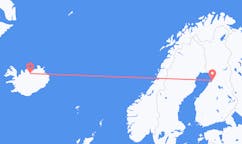 Vluchten van Oulu, Finland naar Akureyri, IJsland
