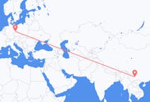 Flyreiser fra Kunming, Kina til Dresden, Tyskland