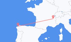 Flyg från Chambery, Frankrike till La Coruña, Spanien
